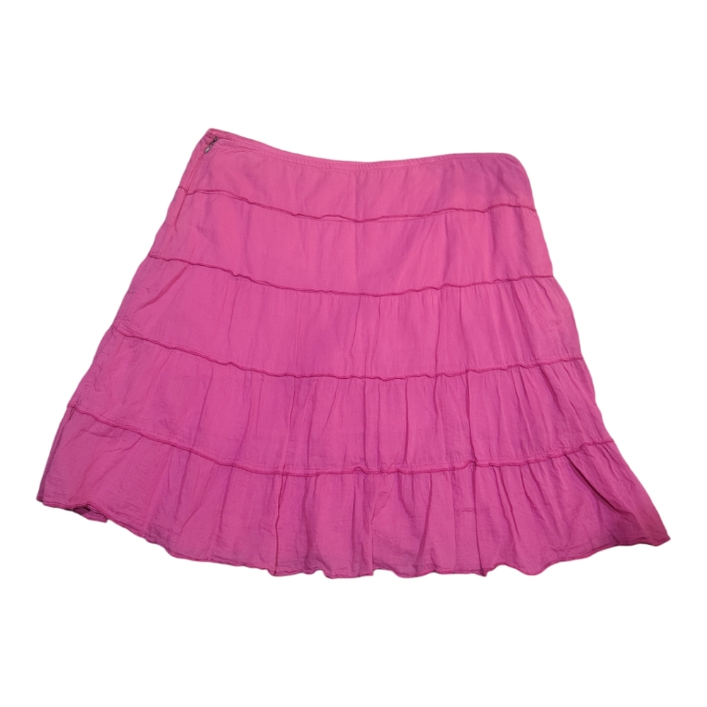 Athleta 100% Cotton Tiered‎ Pink Mini Skirt